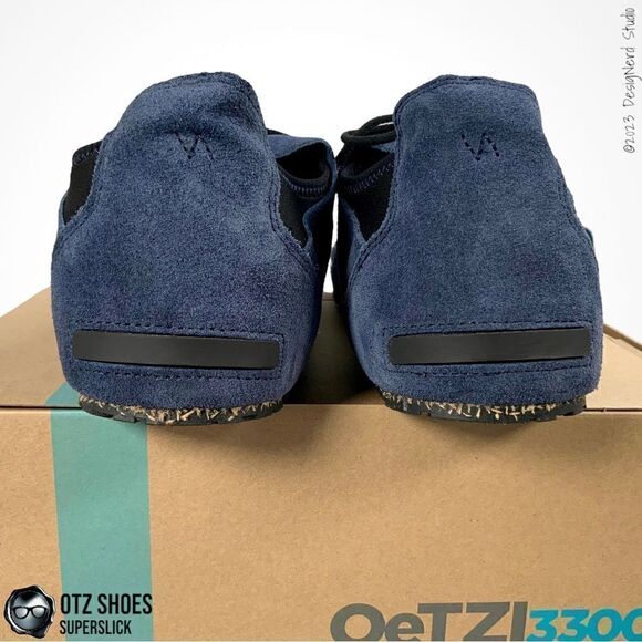OTZ SHOES OTZ1-SUPERSLICK LACE UP MINIMALIST SHOES IN NAVY BLUE SUEDE LEATHER - Picture 7 of 16